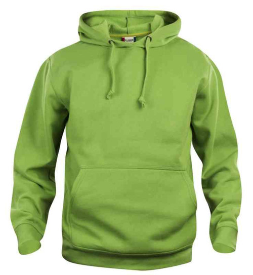 Genser Basic Hoody l.grønn L m.lomme Poly/Bom. 280g/m2