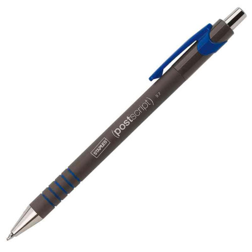 Kulepenn Staples Postscript 0.7mm blå