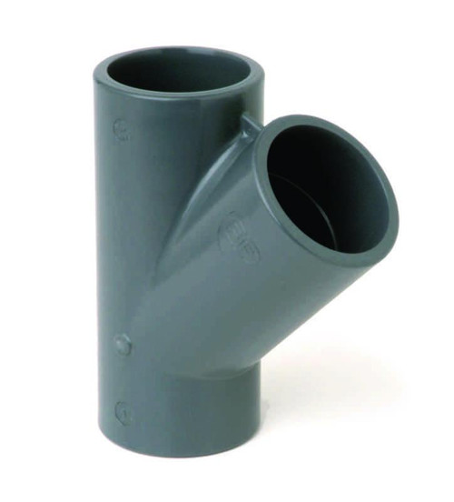 50 mm PVC t-rør 45 YIV innv. liming 50 mm PVC t-rør 45 YIV innv. liming