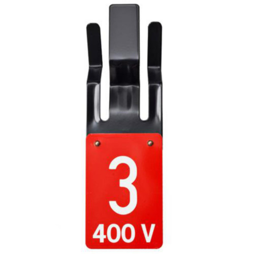 Skilt KL45 rød/hvit tall3 400V Skilt KL45 rød/hvit tall3 400V