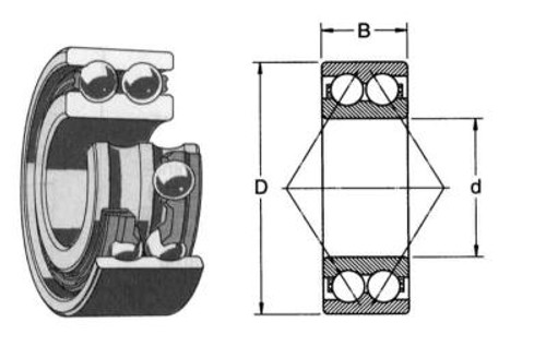 Toradet Vinkelkontaktkulelager Serie 33