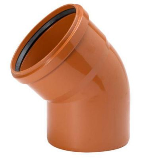 Bend 45°, rødbrun PVC, Uponor