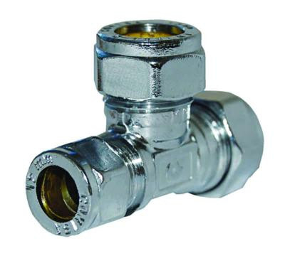 T-rør forminsket A, forkrommet