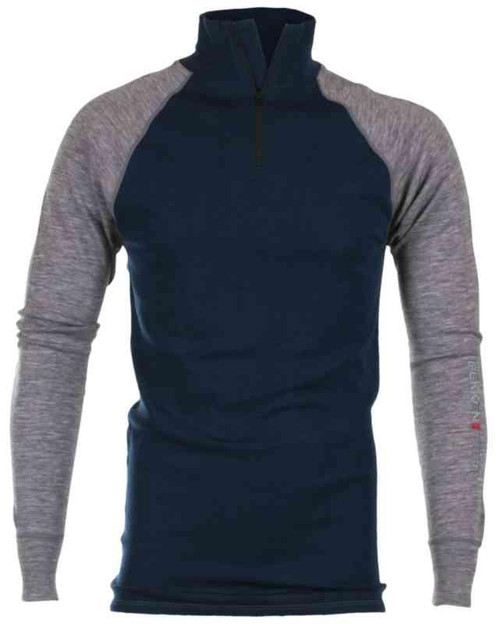 Undertrøye polo zip BS Stryn Marine/grå str 3XL Undertrøye polo zip BS Stryn Marine/grå str 3XL