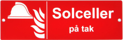 Solcelle på tak skilt rød/hvit Merker for solcelle. Skilt i g Solcelle på tak skilt rød/hvit Merker for solcelle. Skilt i g