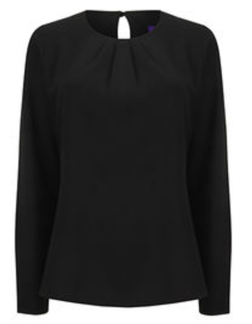 Ladies´ Pleat Front Long Sleeved Blouse