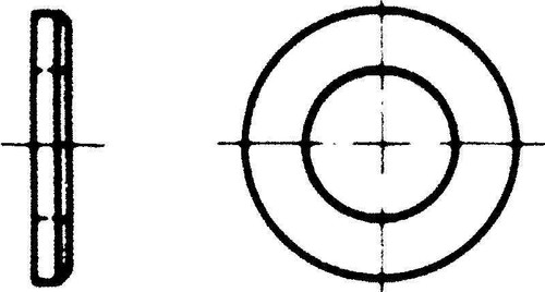 Skive M8 rund UB D125A 8.4X16X1.6mm svart Skive M8 rund UB D125A 8.4X16X1.6mm svart