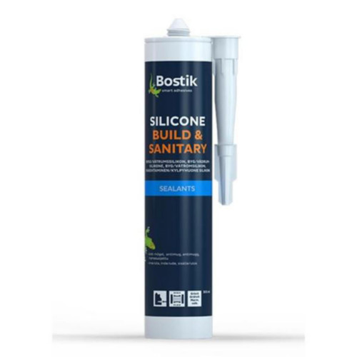 Fugemasse Silicone Build&Sani. Bostik 0.3L hvit Fugemasse Silicone Build&Sani. Bostik 0.3L hvit