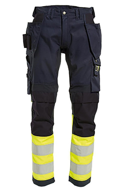 Håndverksbukse dame Tranemo HiVis kl. 1 gul/mar str 38 Håndverksbukse dame Tranemo HiVis kl. 1 gul/mar str 38