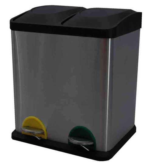 Pedalbøtte Hykab 30L rustfritt stål 2 rom Pedalbøtte Hykab 30L rustfritt stål 2 rom