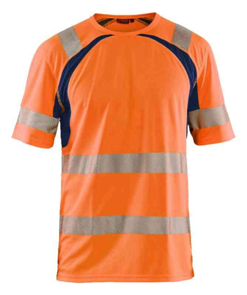 HiVis T-shirt two col cl 2 140 g/m2 Orange/Marinblå L
