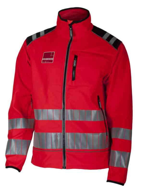 Softshelljakke Veidekke HiVis kl.3 rød/svart str 4XL Softshelljakke Veidekke HiVis kl.3 rød/svart str 4XL