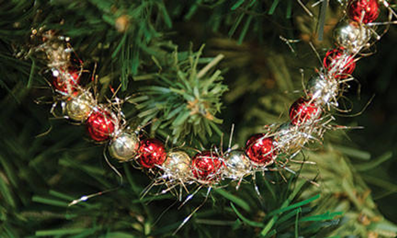 Red & Gold Bead Tinsel Garland - 9 ft.