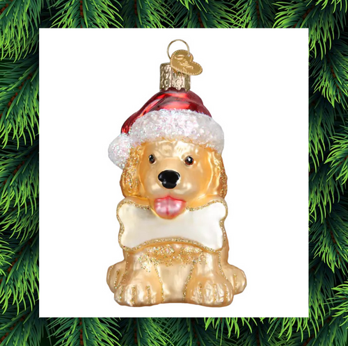 Old World Christmas Jolly Pup Christmas Tree Ornament  Santas Christmas World Free USA shipping orders over $35