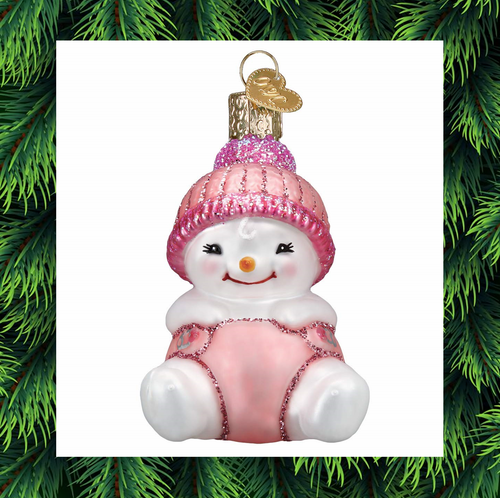 Old World Christmas Snow Baby Girl Christmas Tree Ornament  Santas Christmas World Free USA shipping orders over $35