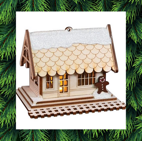 Old World Christmas All Aboard Train Depot Ginger Cottage Christmas Tree Ornament  Santas Christmas World Free USA shipping orders over $35