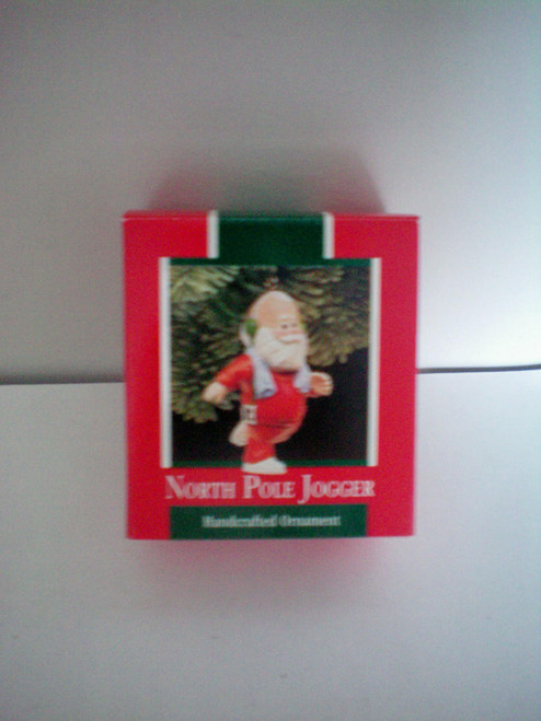  Hallmark Christmas Tree Ornament -- North Pole Jogger -- 1989  Santas Christmas World Free Shipping over 35 dollar orders