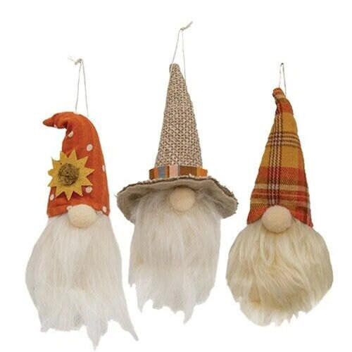  Super Cute Harvest Gnome Ornaments - Set of 3  Santas Christmas World Free Shipping over 35 dollar orders
