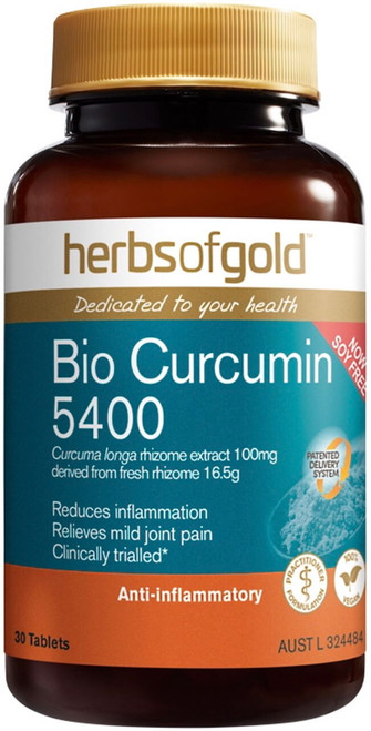 Herbs of Gold Bio Curcumin 5400 30 Tabs for joint inflammation, stiffness, discomfort & mobility in mild arthritis