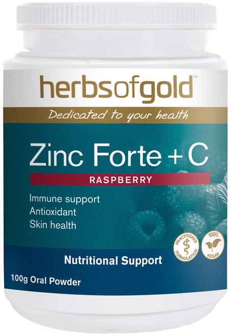 Herbs of Gold Zinc Forte + Vitamin C 100g supporting immune system health & skin repair
