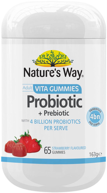 Nature's Way Adult Vita Gummies Probiotic + Prebiotic 65 Gummies x 3 Pack = 195 Gummies