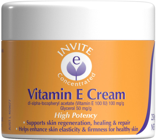 Invite E Vitamin E Cream 250g Jar x 3 Pack