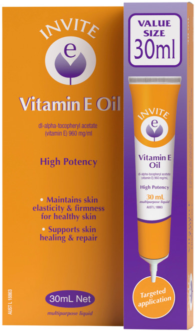 Invite E Vitamin E Pure Oil 30ml x 6 Pack