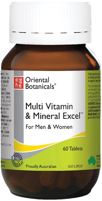 Oriental Botanicals MultiVitamin & Mineral Excel 60 Tablets