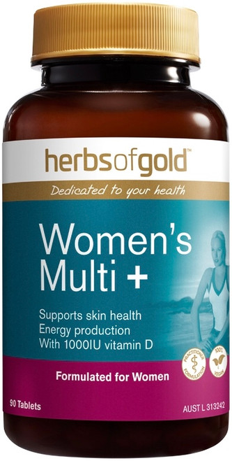 Herbs of Gold Women's Multi + Grape Seed 12000mg 90 Tabs supporting skin health & energy production