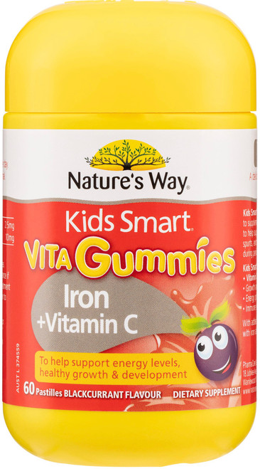 Nature's Way Kids Smart Iron + Vitamin C 60 Vita Gummies x 3 Pack