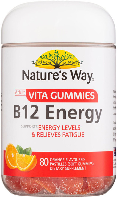Nature’s Way B12 Energy 80 Adult Vita Gummies x 3 Pack for energy production, tiredness & fatigue = 240 Gummies