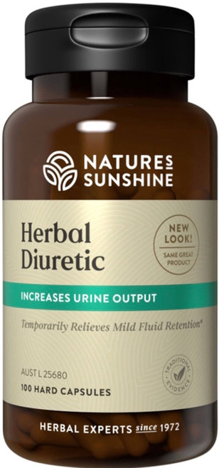 Natures Sunshine Herbal Diuretic 415mg 100 Caps for fluid retention, flatulence and cystitis relief