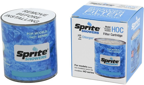 Natures Sunshine Sprite Shower Filter Replacement High Output Cartridge removes chlorine, iron oxide, dirt, sediment and odour with Chlorgon filtration media