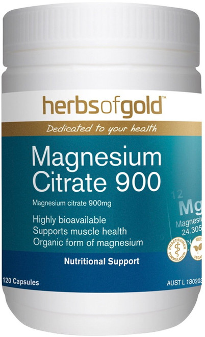 Herbs of Gold Magnesium Citrate 900 120 Caps