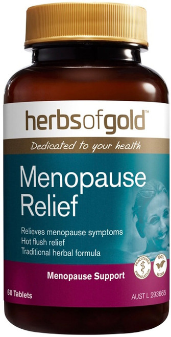 Herbs of Gold Menopause Relief 60 Tablets supporting hot flush relief, night sweat relief & sleeplessness relief