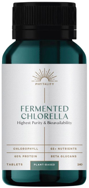 Phytality Highest Purity & Bioavailability Fermented Chlorella 240 Tabs