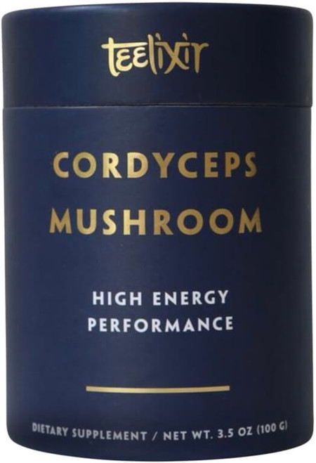 Teelixir Organic Cordyceps Mushroom 100g with organic Cordyceps mushroom extract supports physical endurance and natural energy