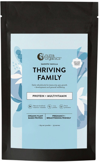 Nutra Organics Thriving Family Protein Organic Pea Rice Blend Smooth Vanilla 1kg