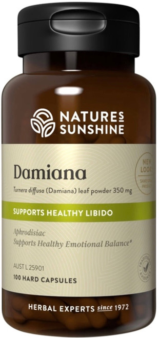 Natures Sunshine Damiana 350mg 100 Caps for nervous system health and stress relief