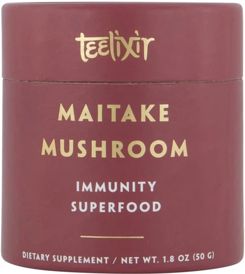 Teelixir Organic Maitake Mushroom 50g with organic Maitake mushroom extract and beta-glucans supports immune system function and heart health