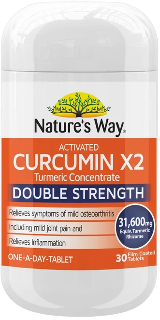 Nature’s Way Activated Curcumin x2 Turmeric Concentrate Double Strength 3 Pack for joint health, mild osteoarthritis, pain & stiffness = 90 Tabs