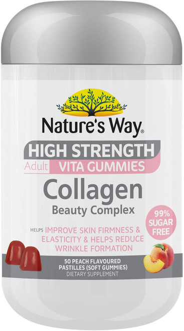 Nature’s Way Collagen Beauty Complex 50 Adult Vita Gummies x 3 Pack for skin firmness, elasticity & collagen support = 150 Gummies