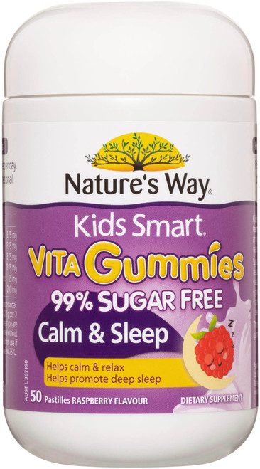Nature’s Way Kids Smart Calm & Sleep 50 Vita Gummies x 3 Pack with Ashwagandha & Chamomile to reduce sleeplessness, settle the mind & support restful sleep = 150 Gummies