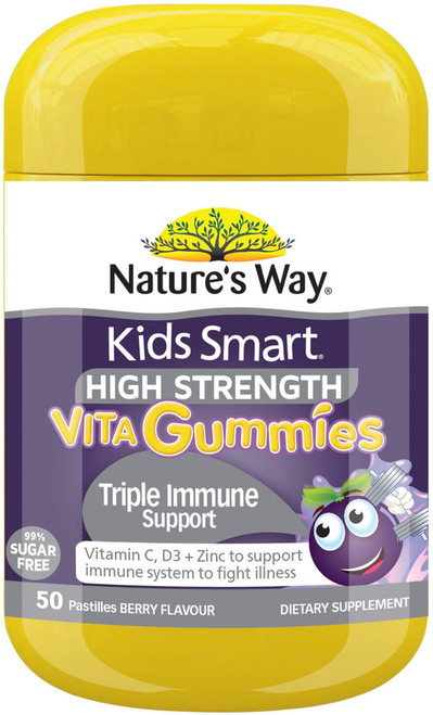 Nature’s Way Kids Smart Triple Immune Support 50 High Strength Vita Gummies x 3 Pack for immune health, growth & development = 150 Gummies