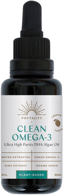 Phytality Clean Omega-3 50ml with Algae Oil, Lemon Peel Extract and Vitamin E supports brain health, mental clarity and cardiovascular function