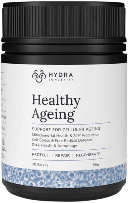 Hydra Longevity Healthy Ageing 90g antioxidant rich powder for cellular protection and longevity support