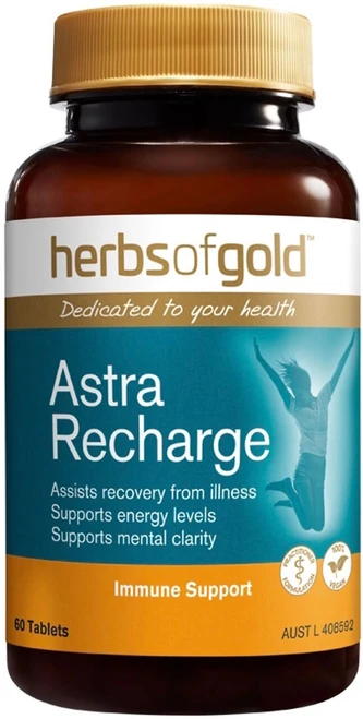 Herbs of Gold Astra Recharge 60 Tabs for energy, immune function, mental clarity & recovery from illness
