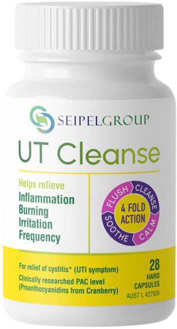 Seipel Group UT Cleanse 28 Caps for medically diagnosed cystitis symptom relief & urinary tract health