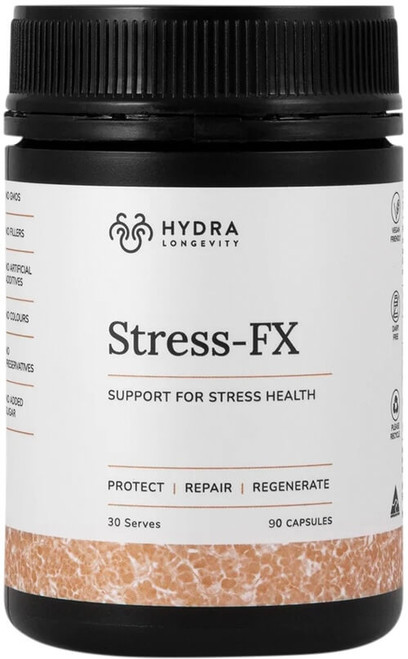 Hydra Longevity Stress FX 90 Caps Ashwagandha, Rhodiola and L-Theanine for nervous system support and stress adaptation
