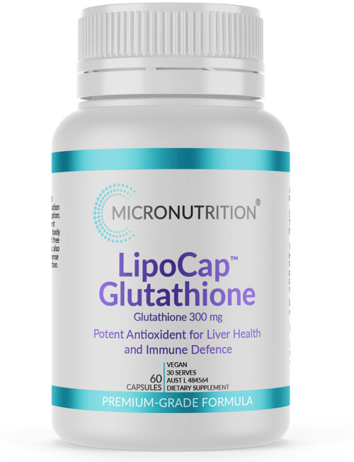 Micronutrition LipoCap Glutathione 60 Capsules with 300mg Glutathione in liposomal capsules for antioxidant, liver & immune support